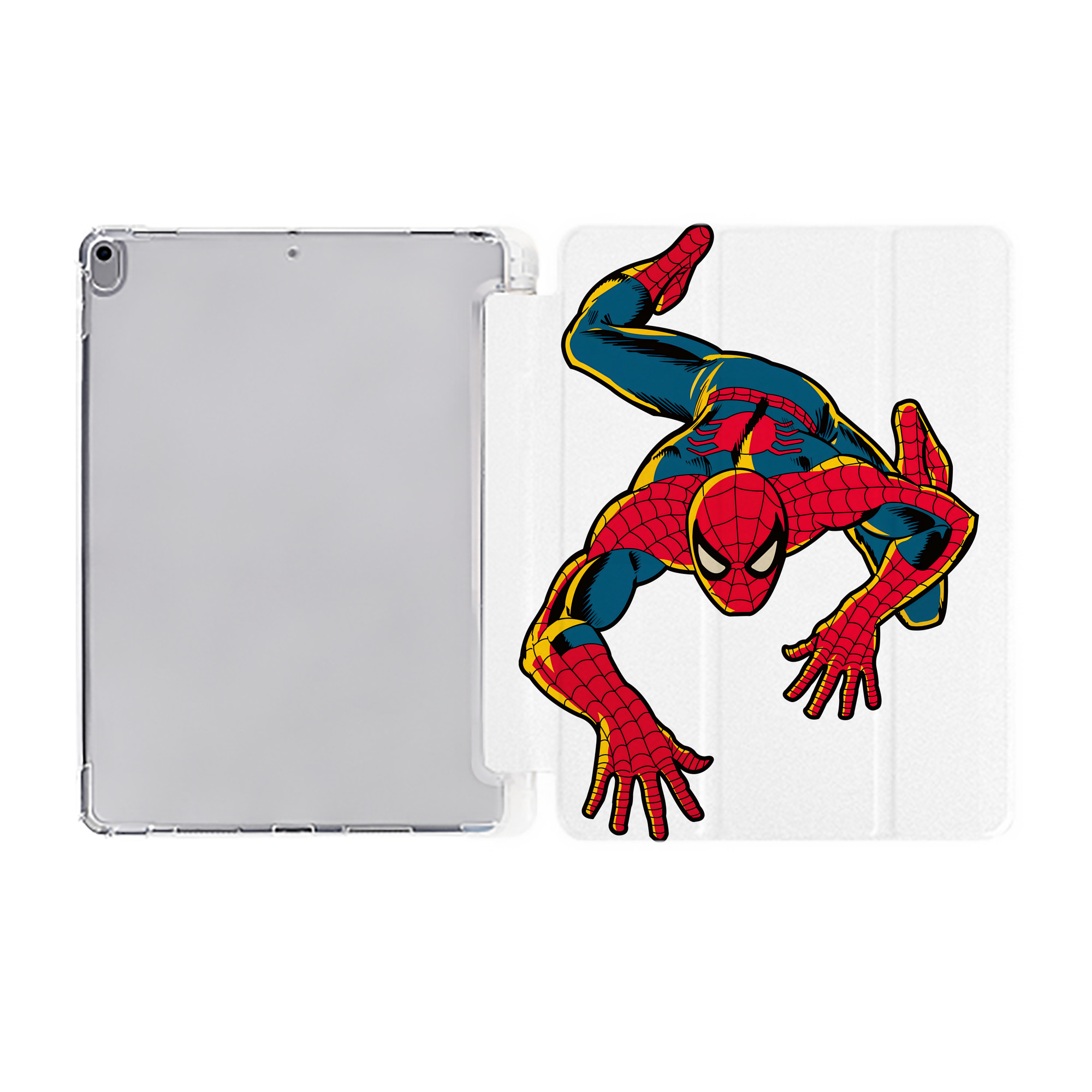 （画像用） Spider Man スパイダーマン IPad ケース ペン収納付き 三つ折りスタンド PUレザー×シリコン 対応機種9.5/10.5/10.9インチ